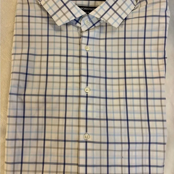 Nordstrom Men's Blue Plaid Shirt - Picture 3 of 5